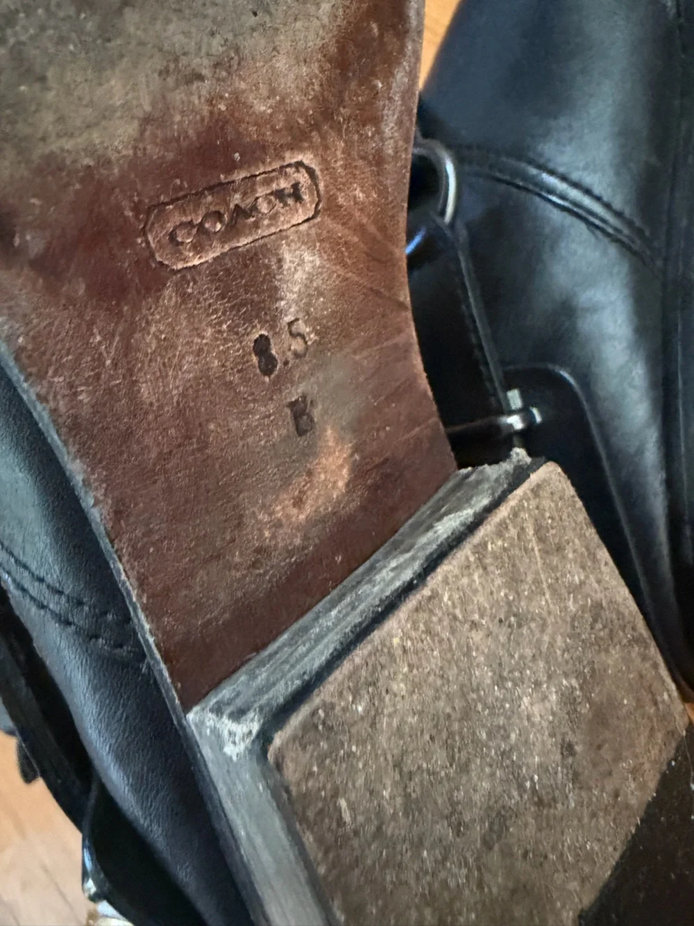 COACH Vintage Black Leather Natale Knee High Riding Boots 8.5